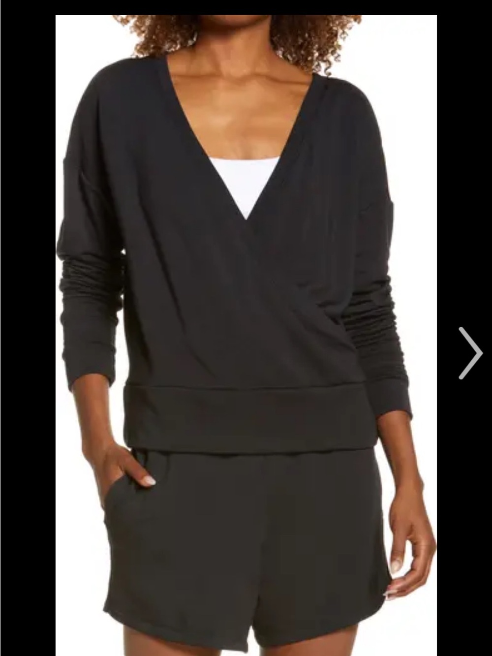 Zella | Peaceful Wrap Pullover Black Size XL